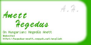 anett hegedus business card